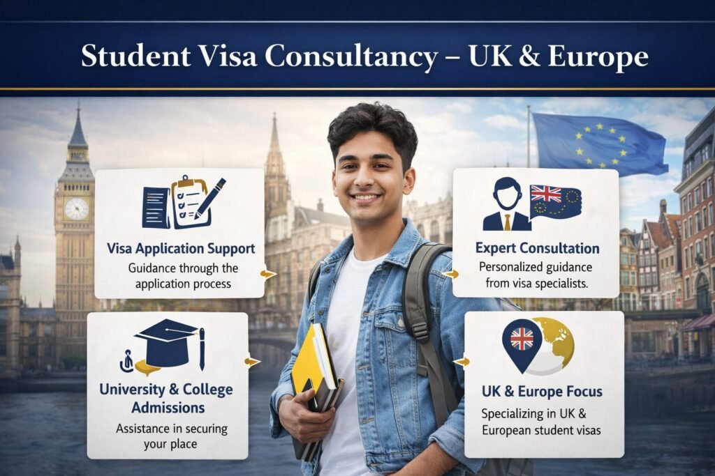 Picture of a student visa post.
